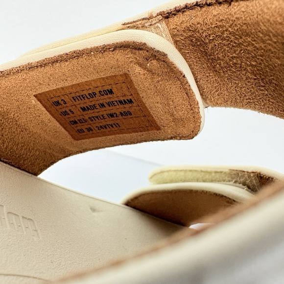 FitFlop F-Mode Go Adjustable Two-Bar Slides Womens 5 Paris Beige Comfort - Picture 7 of 7
